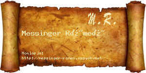 Messinger Rómeó névjegykártya